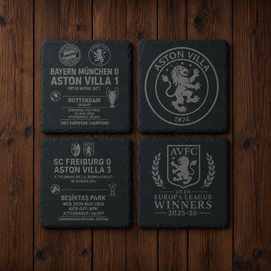 Aston Villa Set of 4 Slate Coasters