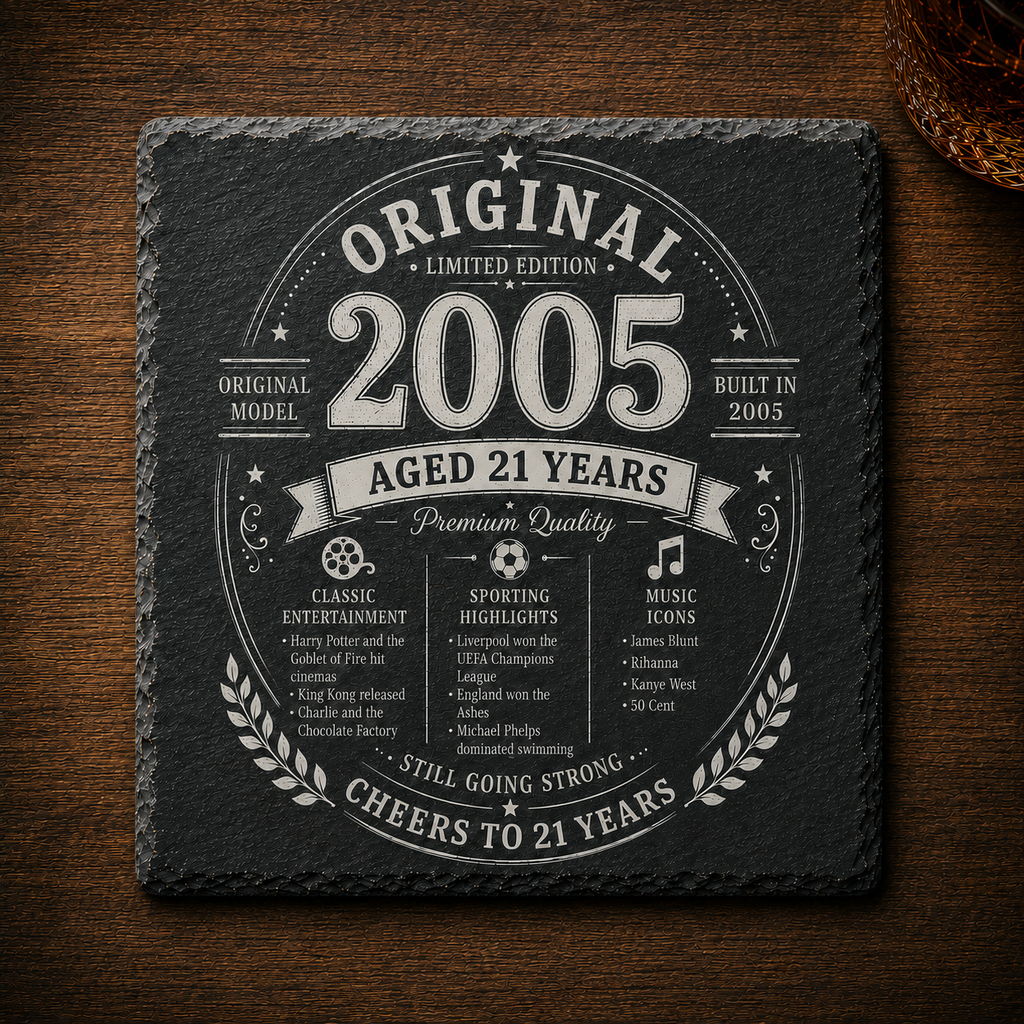 2005 21st Birthday Slate Coaster
