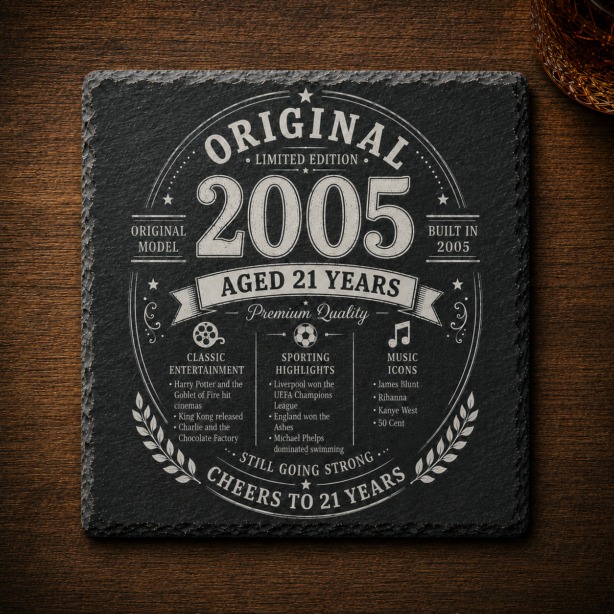 2005 21st Birthday Slate Coaster