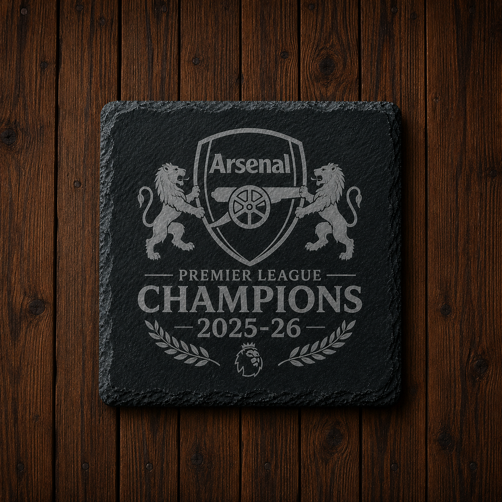 Arsenal FC Engraved Slate Coaster