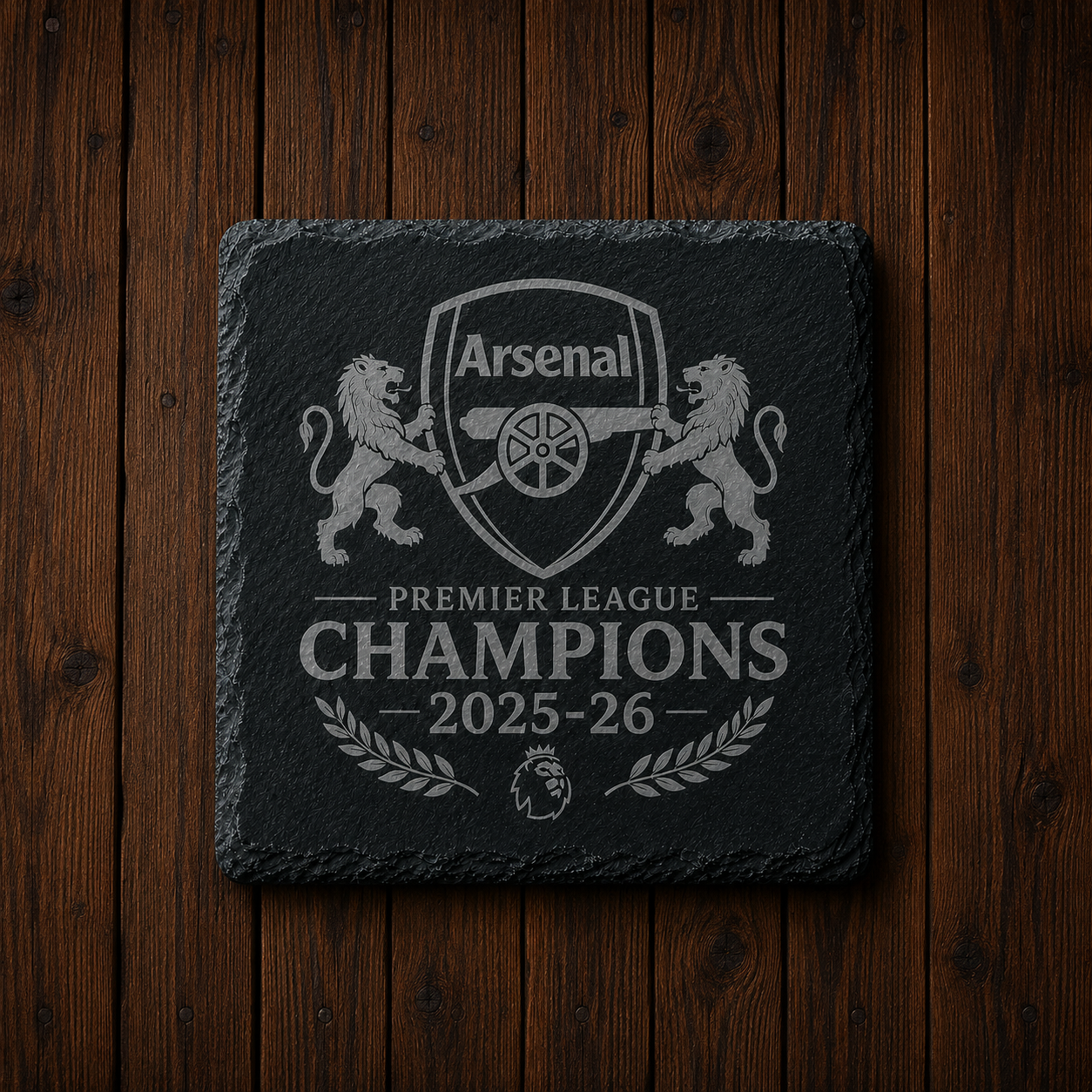 Arsenal FC Engraved Slate Coaster