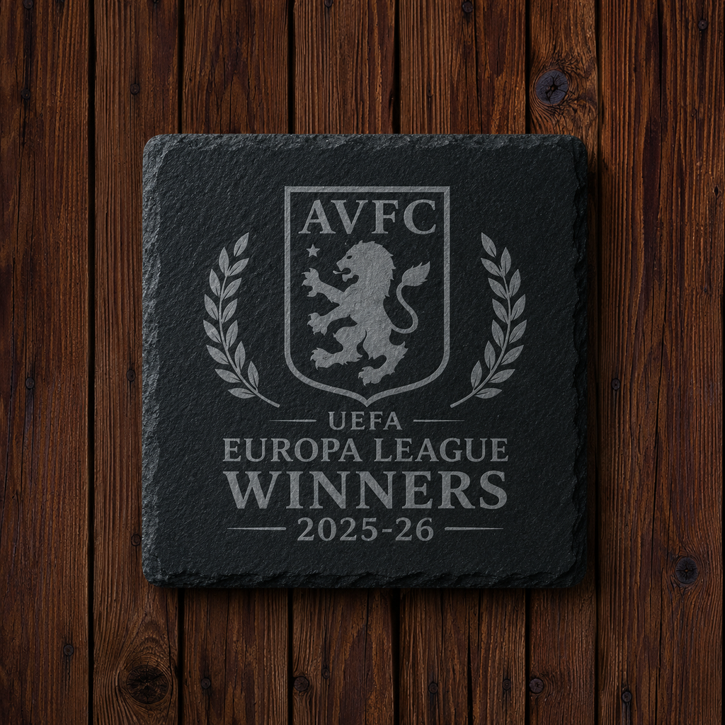 Aston Villa FC Engraved Slate Coaster