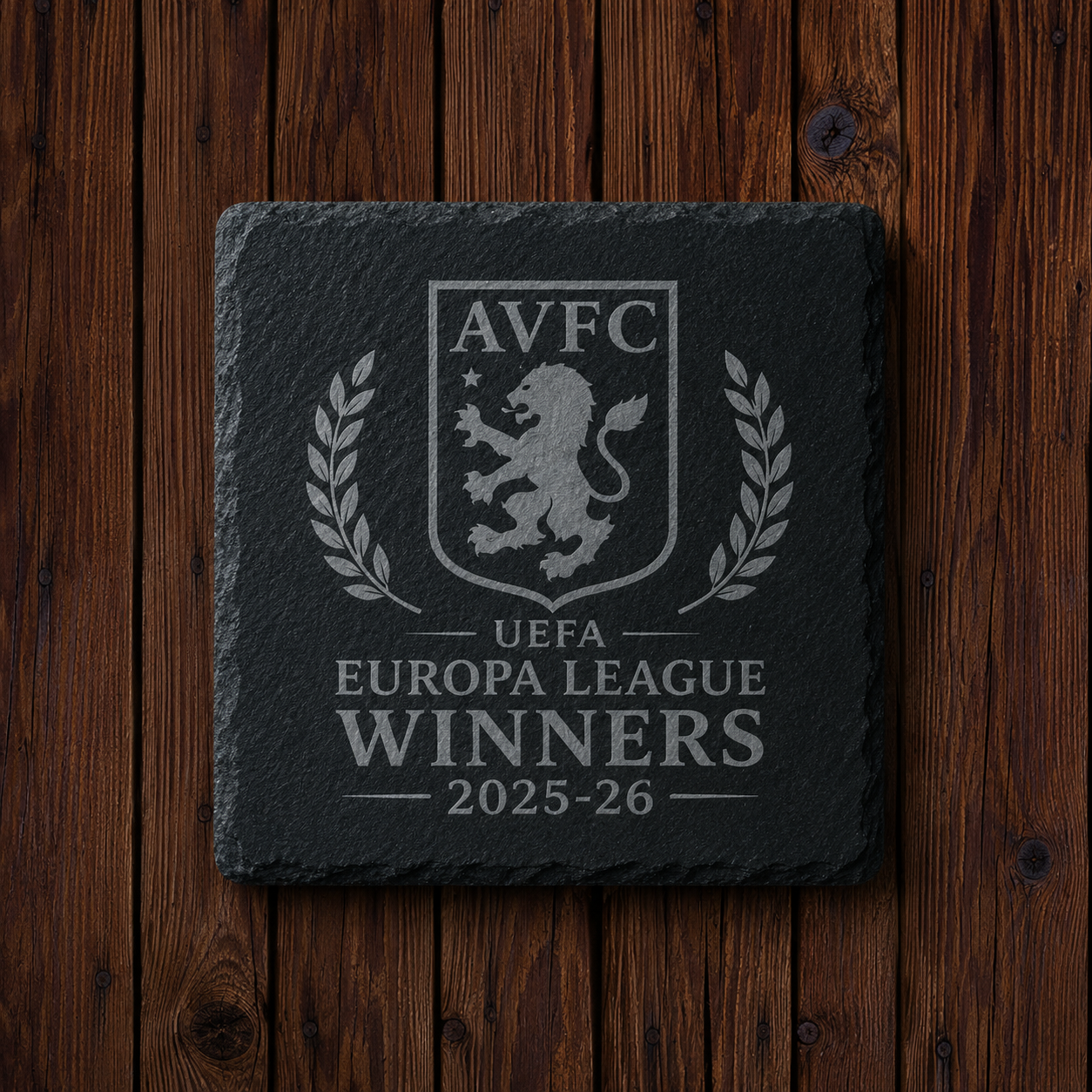 Aston Villa FC Engraved Slate Coaster