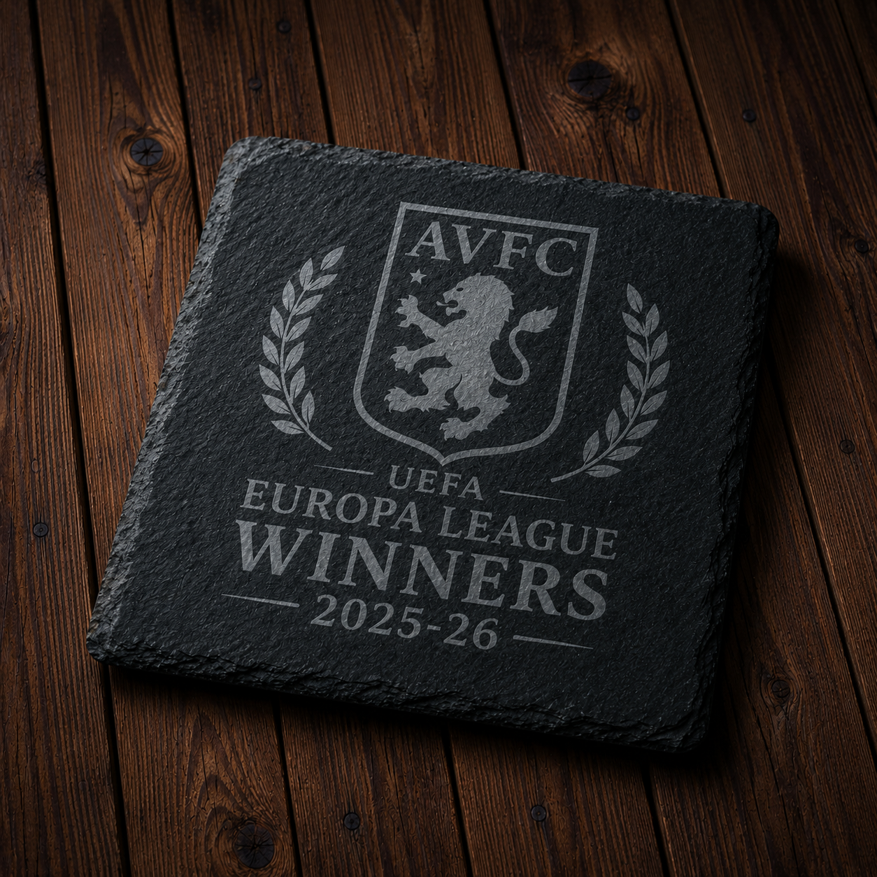 Aston Villa FC Engraved Slate Coaster
