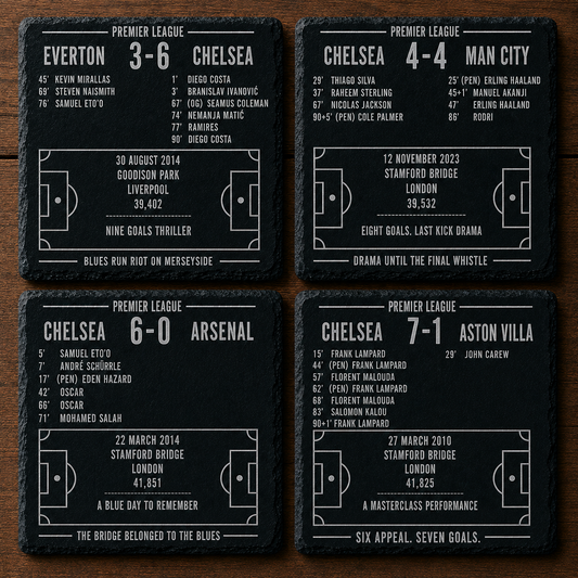 Chelsea Crazy Matches Slate Coaster Set