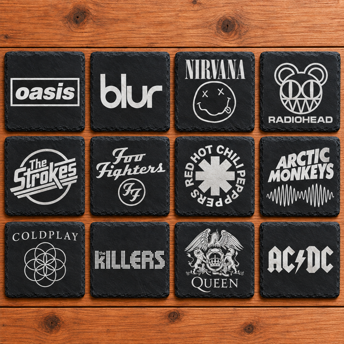 Retro & Indie Band Coasters | Oasis Blur and music coaster sets