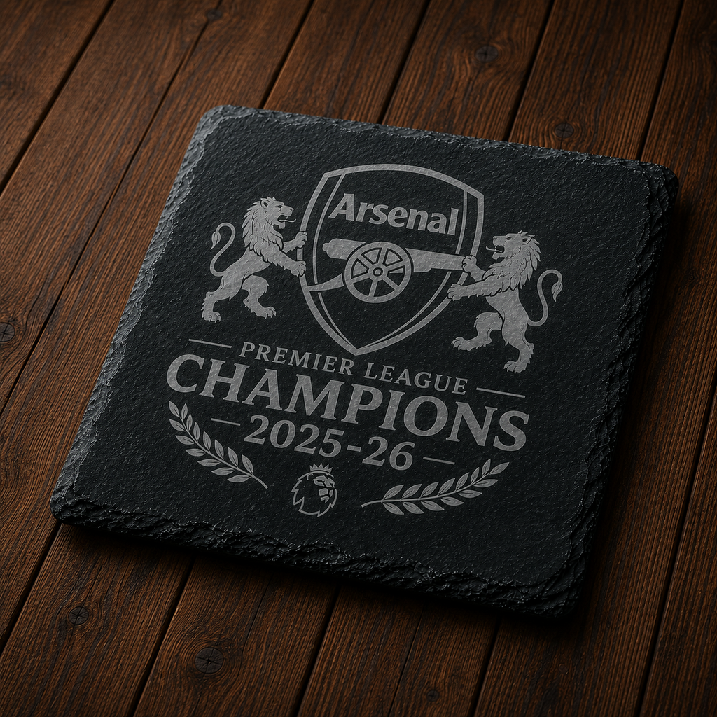 Arsenal FC Engraved Slate Coaster