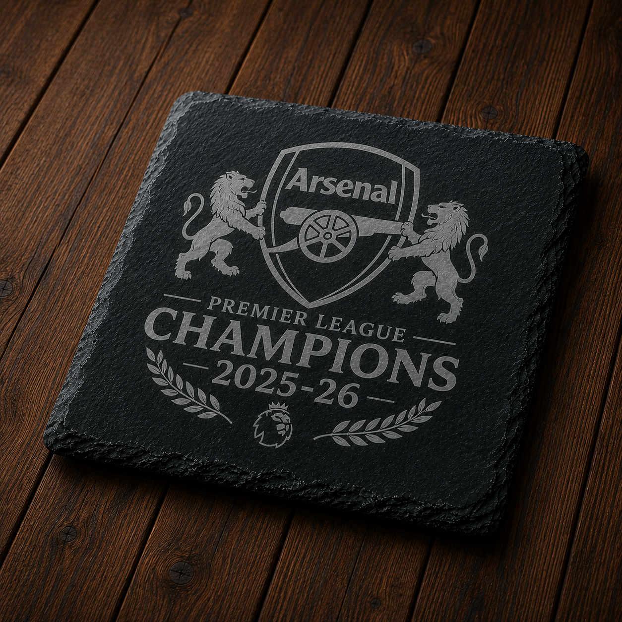 Arsenal FC Engraved Slate Coaster