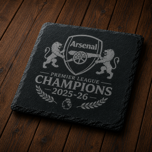 Arsenal FC Engraved Slate Coaster