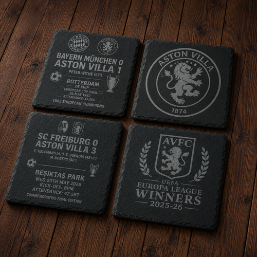 Aston Villa Set of 4 Slate Coasters
