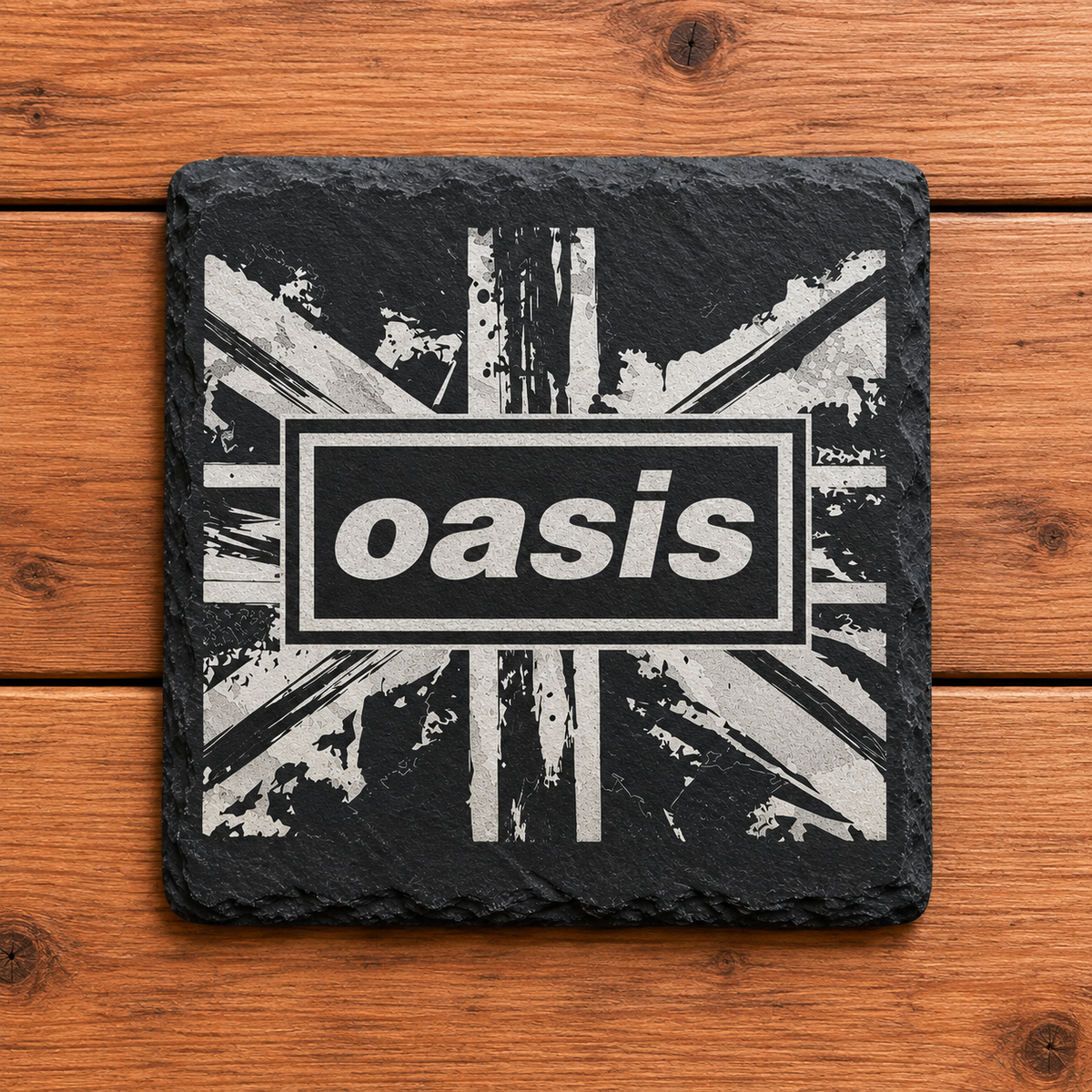Oasis Coaster | Music Gift | union jack logo